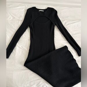 Abercrombie & Fitch Black Ribbed Knit dress Tall